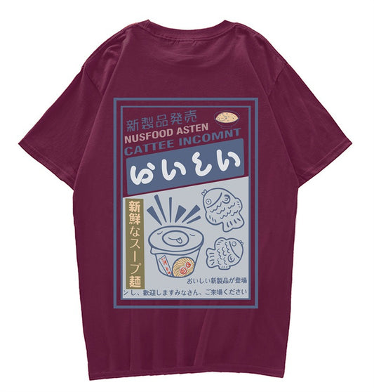 Hip Hop Setwear T-Shirt  Kanji Noodles Print