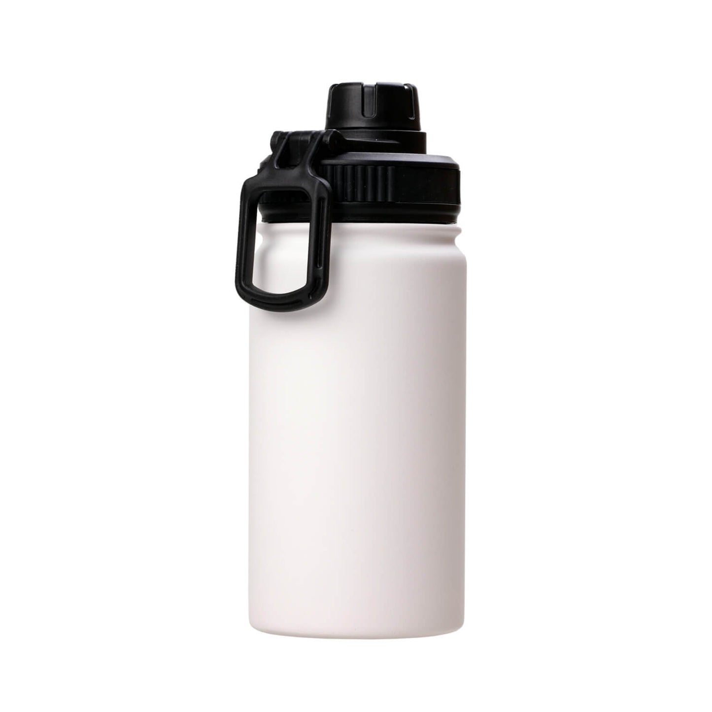 12oz Sport Lid Stainless Steel White Coated Water Bottle