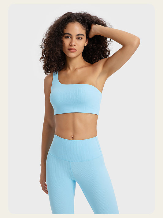 Yoga Suit Suspender Waistcoat Women's BeautifulBack Design Sense Oblique Shoulder Tunning Sports Fitness Sexy Top