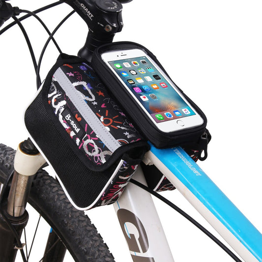5.5 Inch Touch Screen Bicycle Bag Waterproof Front Top Tube Frame Cycling MTB Bike Bag Pannier Double Pouch